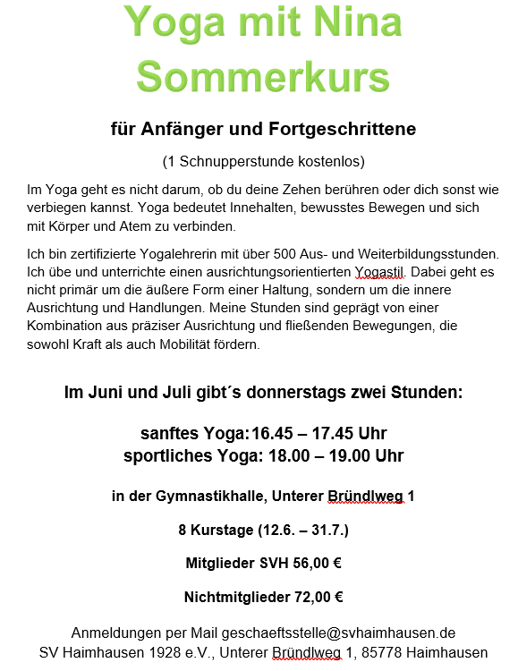 Sommeryoga mit Nina
