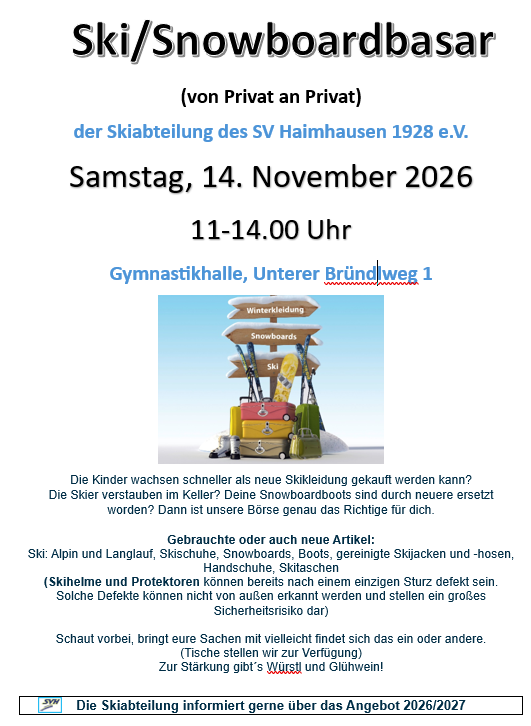 SKI/SNOWBOARDBASAR 2026